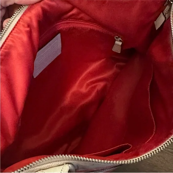 Coach Poppy Coral Floral Sequin Glam Canvas Shoulder Bag EUC - Picture 10 of 16